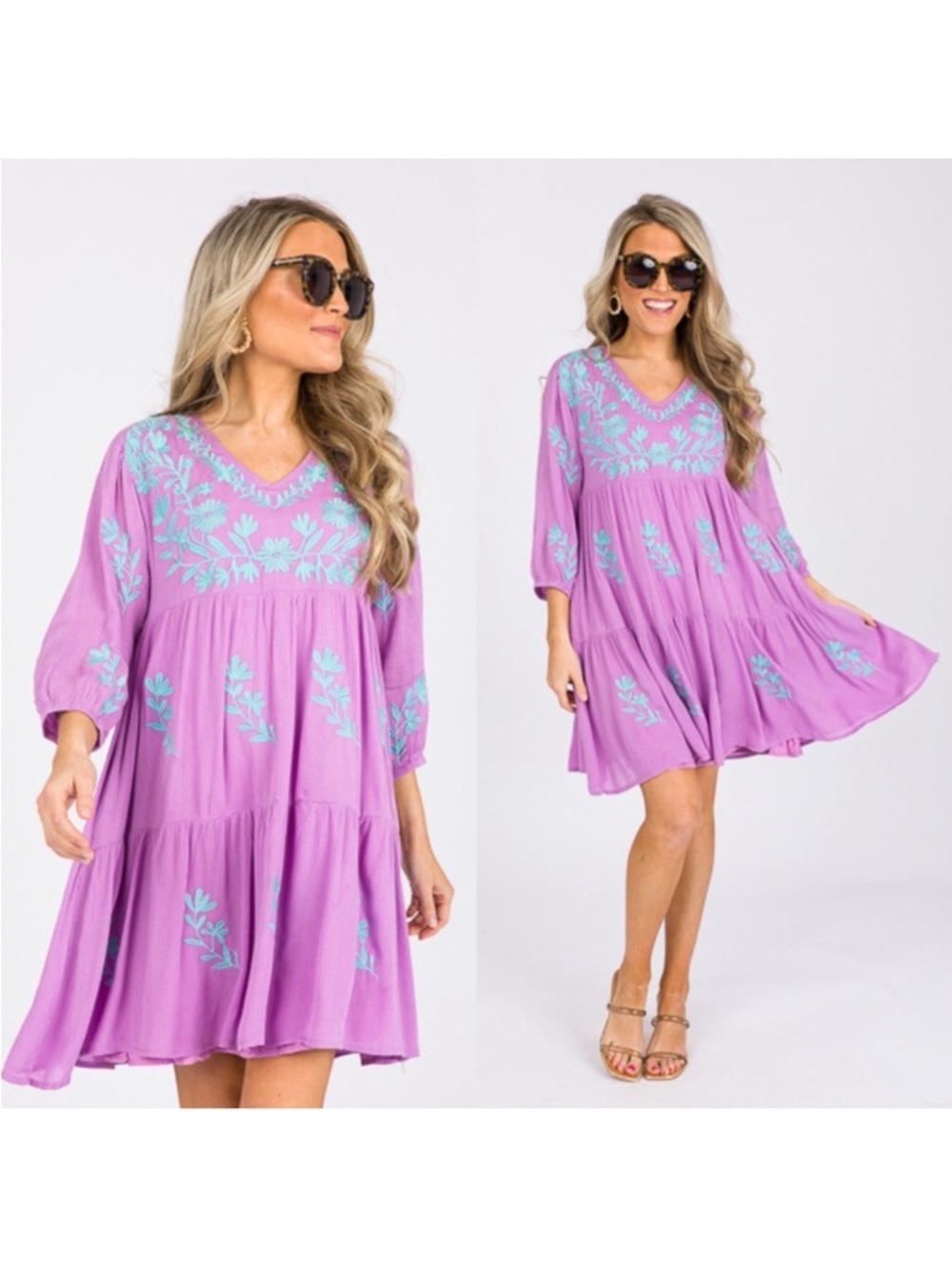 NWT J.Marie The Madeline Dress Embroidered Tunic Long Sleeve Boho Cottagecore XS